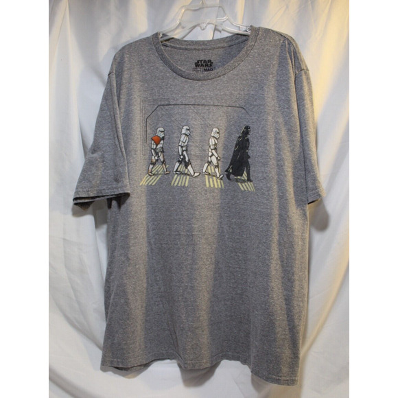 Star Wars Dark Vader & Storm Troopers Graphic Tee Gray Crewneck SS Men's 3XL - Picture 2 of 9